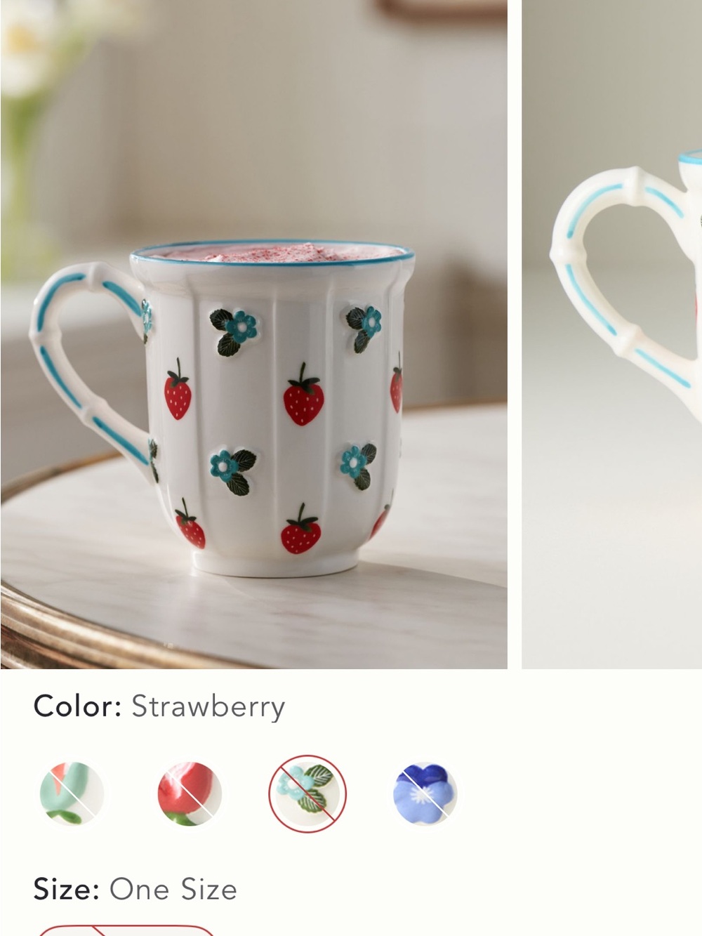 Anthro Tilly Strawberry Mug